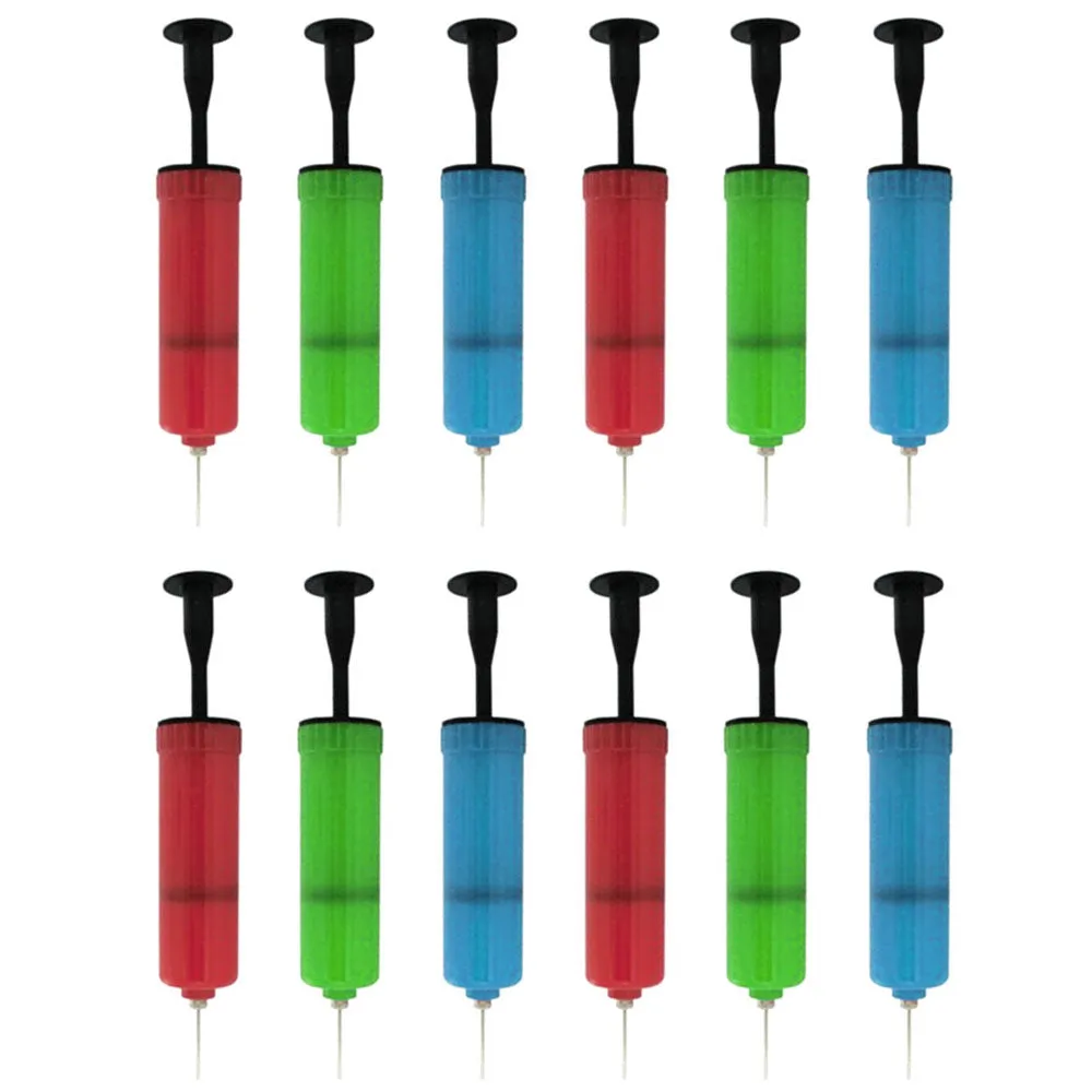 12 Pack Basketball Hand Air Pump with Needle Sports Ball Footbal Soccer Balloons