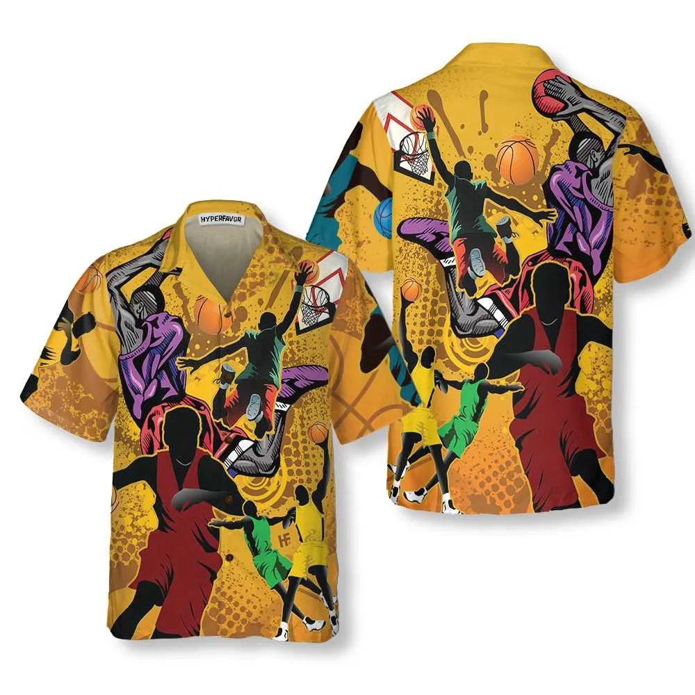 Basketball Players Hawaiian Shirt, Button Up Basketball Shirt For Men & Women, Cool Basketball Gift