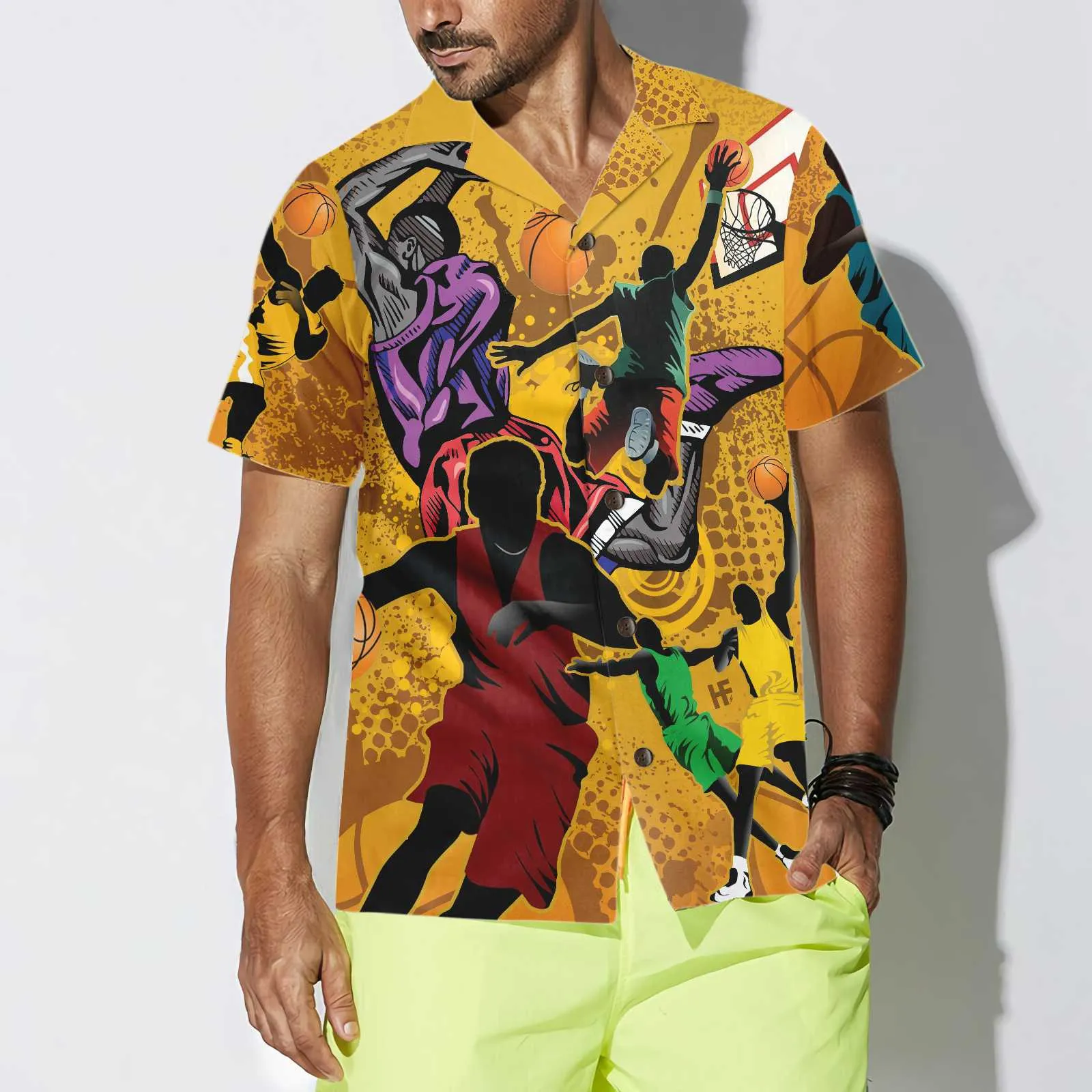 Basketball Players Hawaiian Shirt, Button Up Basketball Shirt For Men & Women, Cool Basketball Gift