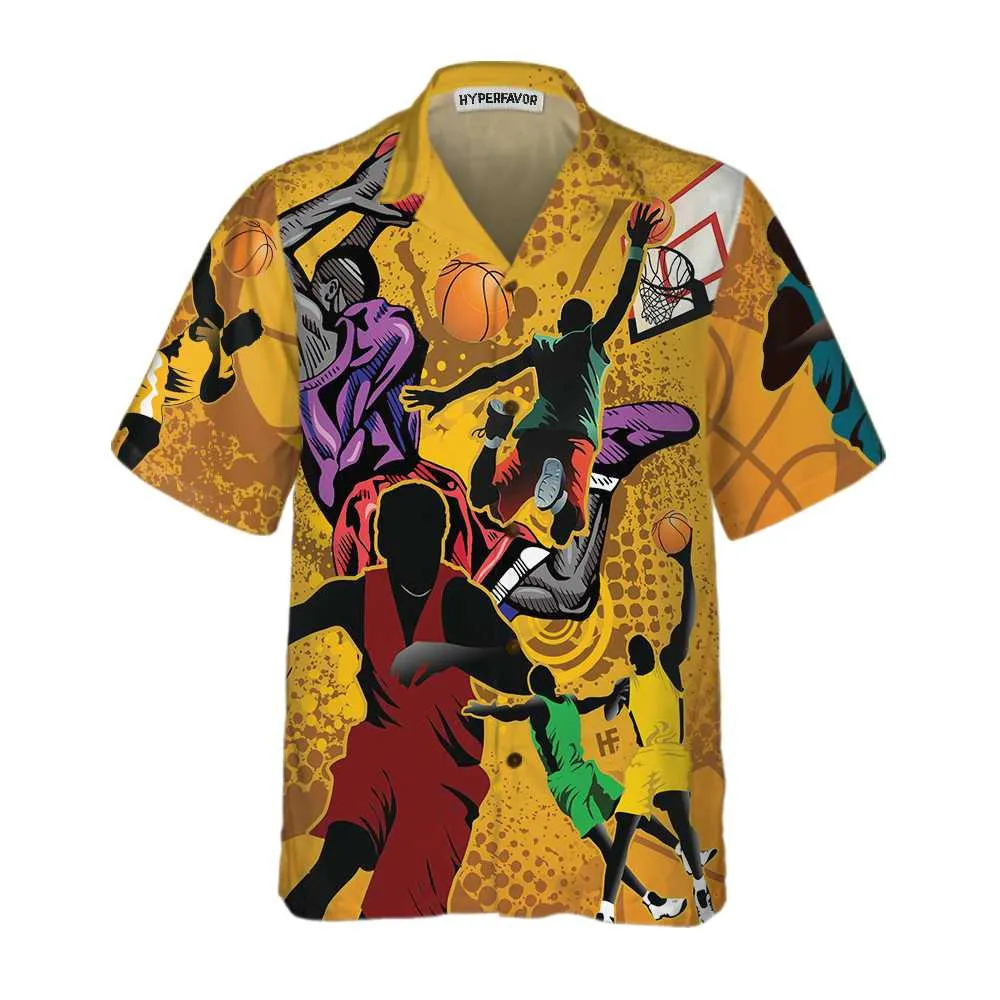 Basketball Players Hawaiian Shirt, Button Up Basketball Shirt For Men & Women, Cool Basketball Gift