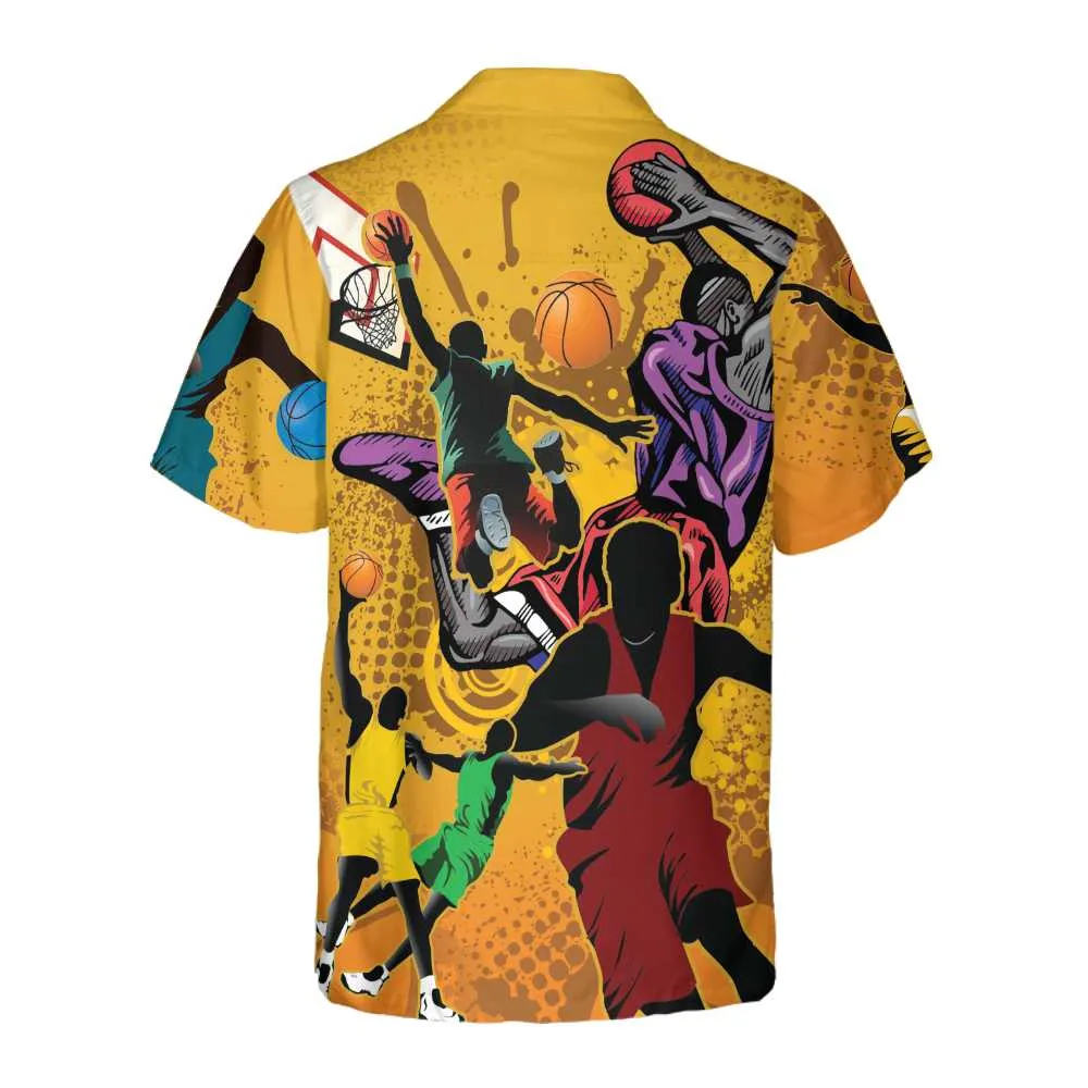 Basketball Players Hawaiian Shirt, Button Up Basketball Shirt For Men & Women, Cool Basketball Gift