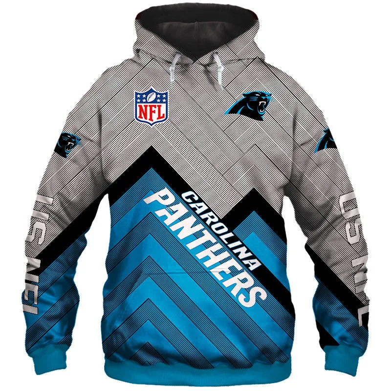 Carolina Panthers NFL Rugby Team Sports Printed Pullover Hoodie
