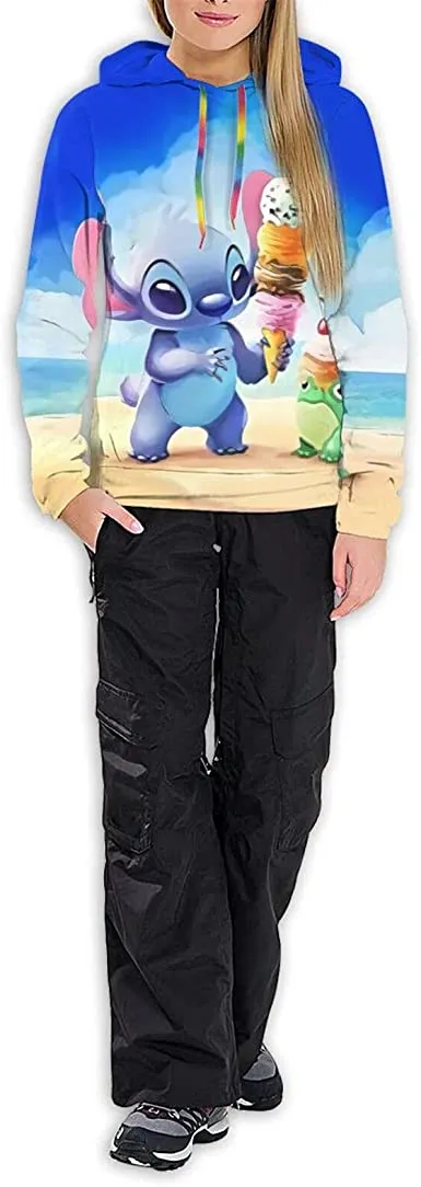 Cartoon Cute lilo Stitch Hoodie Pullover Sweatshirt Anime Hoodies