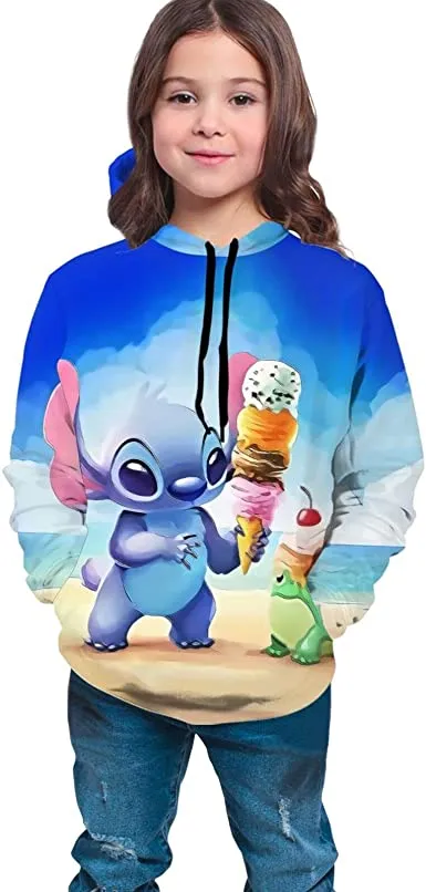 Cartoon Cute lilo Stitch Hoodie Pullover Sweatshirt Anime Hoodies