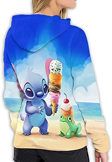 Cartoon Cute lilo Stitch Hoodie Pullover Sweatshirt Anime Hoodies