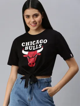 Chicago Bulls: Classic Crest Tie Top- Black