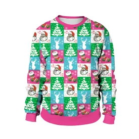 Christmas Sweaters - Santa Claus Cartoon 3D Crew Neck Sweatshirt