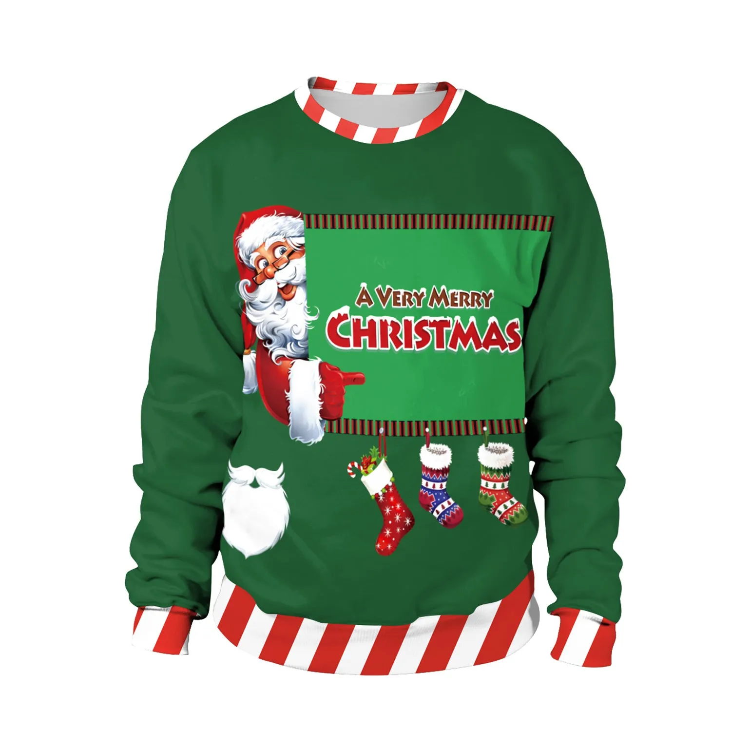 Christmas Sweaters - Santa Claus Socks 3D Crew Neck Sweatshirt