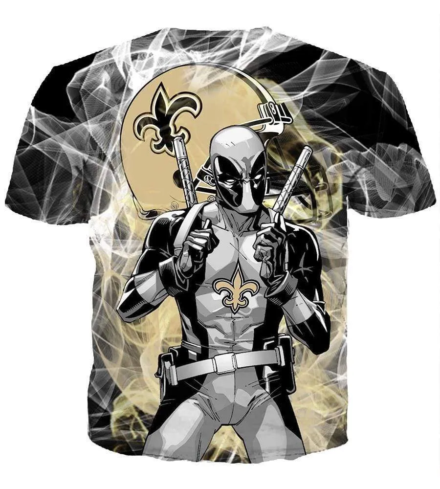 Deadpool New Orleans Saints Hoodies - Pullover Black Hoodie