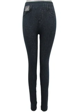 DENIM LOOK LEGGINGS - DARK  STONEWASH