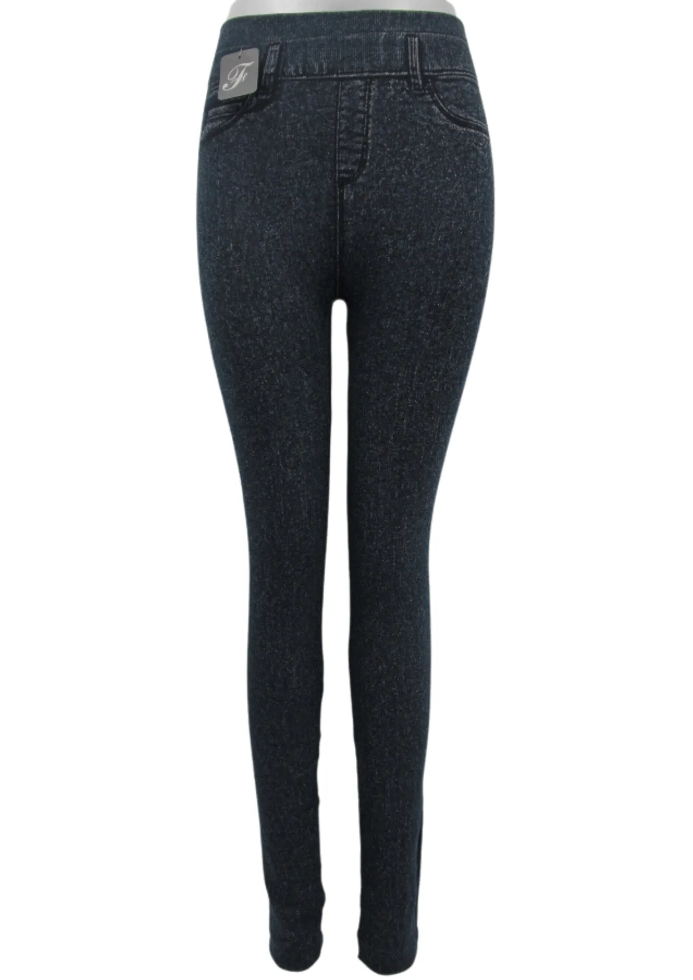 DENIM LOOK LEGGINGS - DARK  STONEWASH