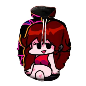 Friday Night Funkin Game Graph 3D Hoodies Oversized Casual Sports Pullover Sweatshirt