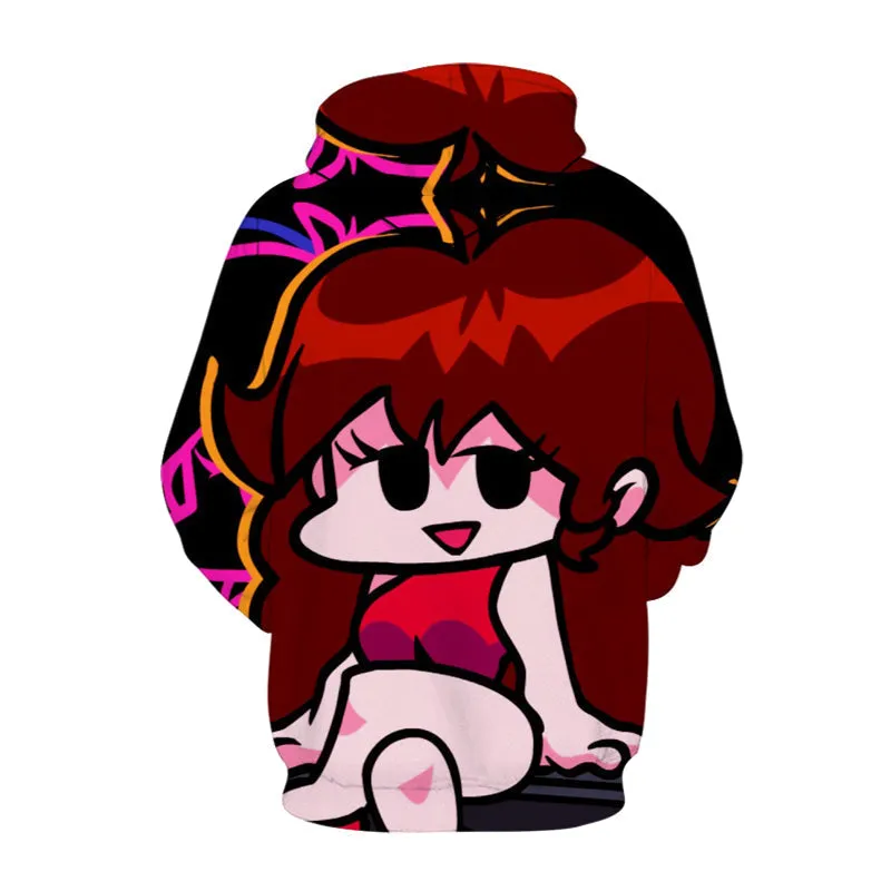 Friday Night Funkin Game Graph 3D Hoodies Oversized Casual Sports Pullover Sweatshirt