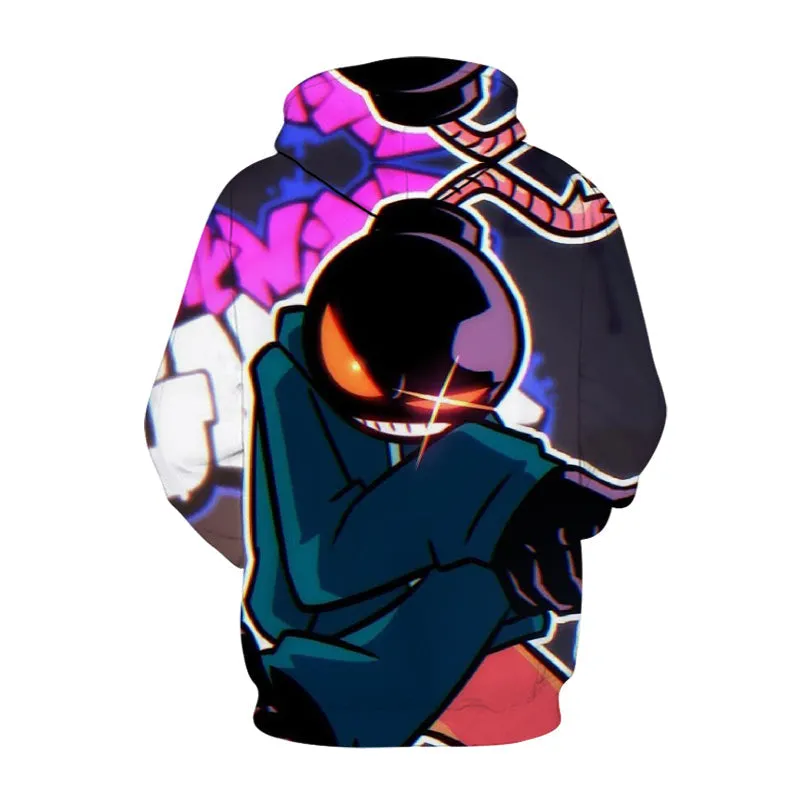 Friday Night Funkin Game Graph 3D Hoodies Oversized Casual Sports Sweatshirt