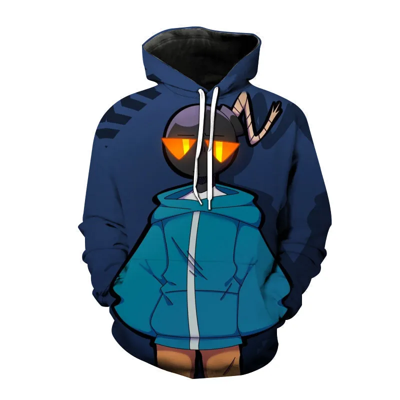 Friday Night Funkin Game Graph 3D Hoodies Oversized Hip Hop Casual Sports Pullover Sweatshirt