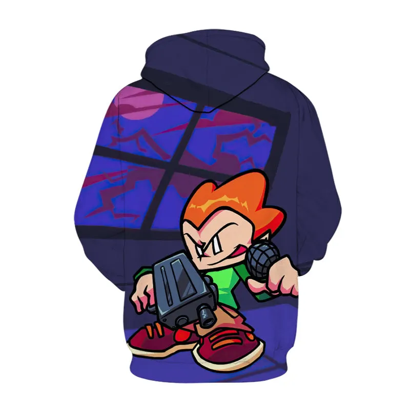 Friday Night Funkin Game Graph Hoodies Oversized Autumn Spring Casual Sports Sweatshirt