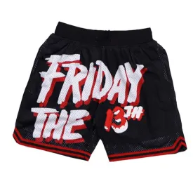 Friday The 13th Black Basketball Shorts-Black