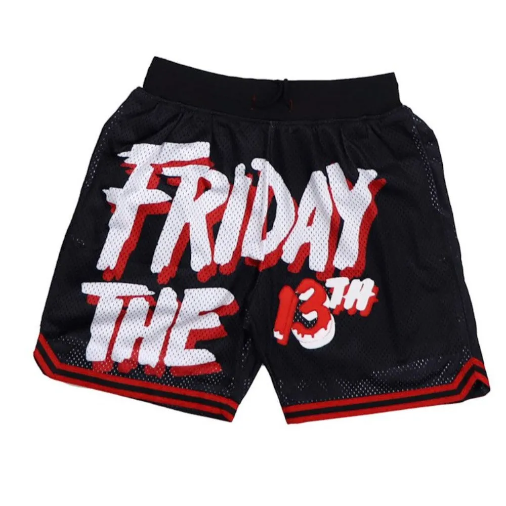 Friday The 13th Black Basketball Shorts-Black