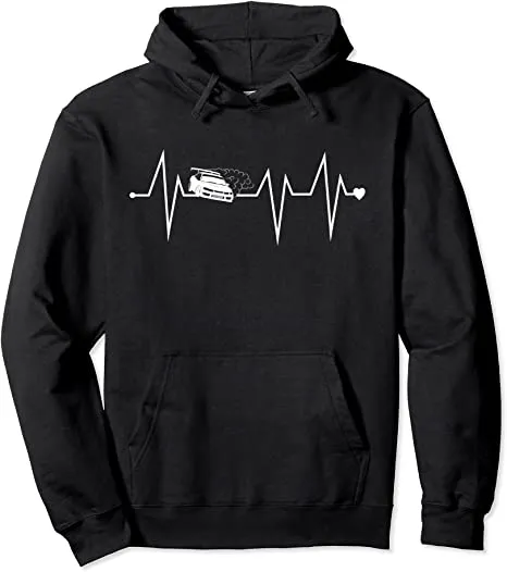 Funny Drifting JDM Drifter Heartbeat Heart Pulse Rate EKG Pullover Hoodie