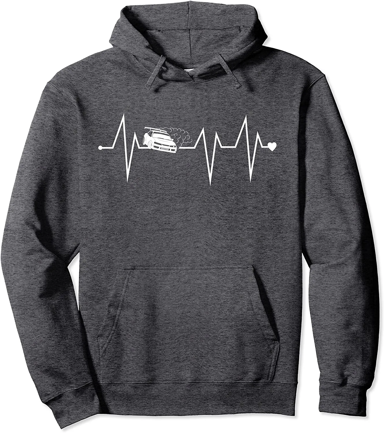 Funny Drifting JDM Drifter Heartbeat Heart Pulse Rate EKG Pullover Hoodie