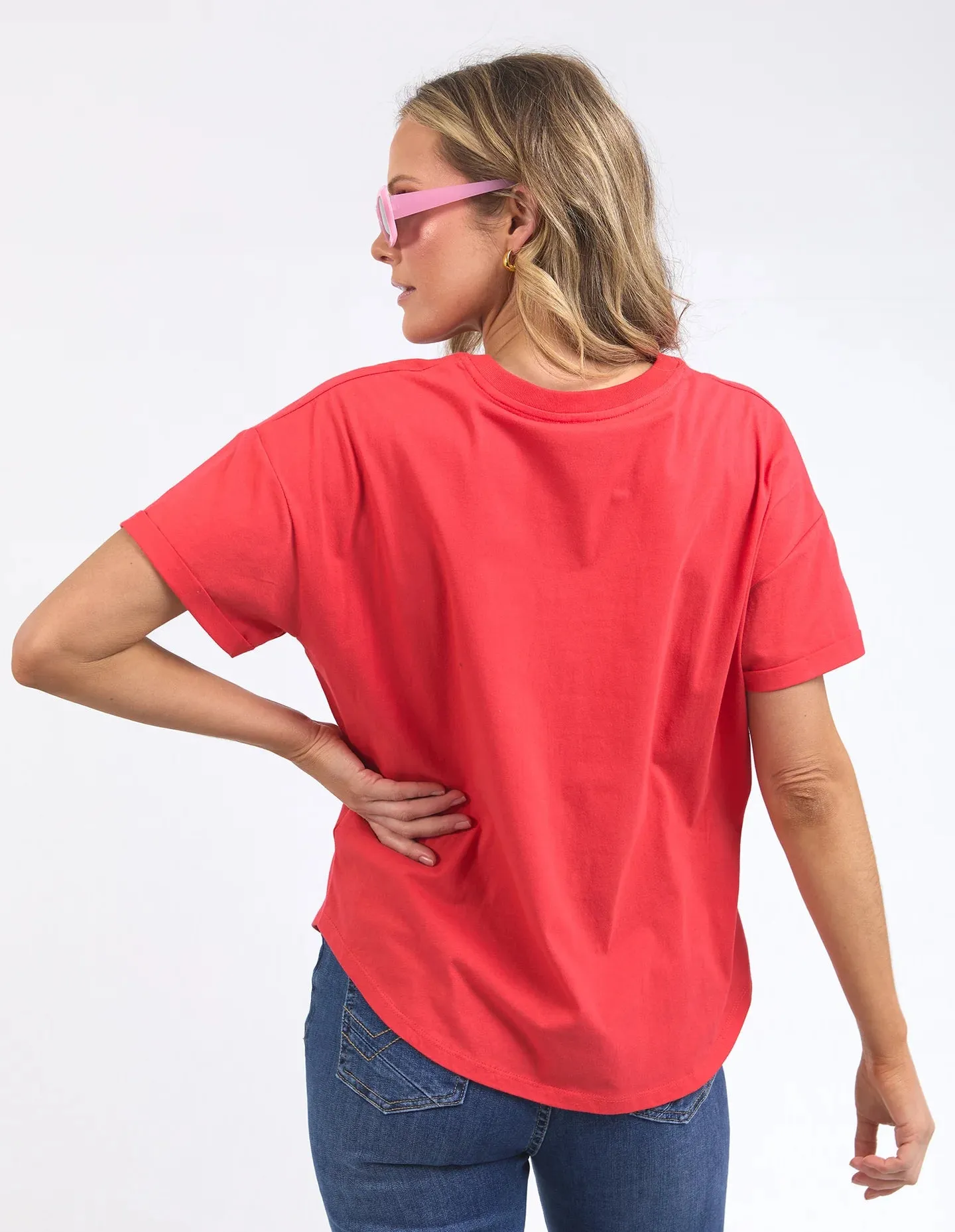 Halli Short Sleeve Tee- Bittersweet Red