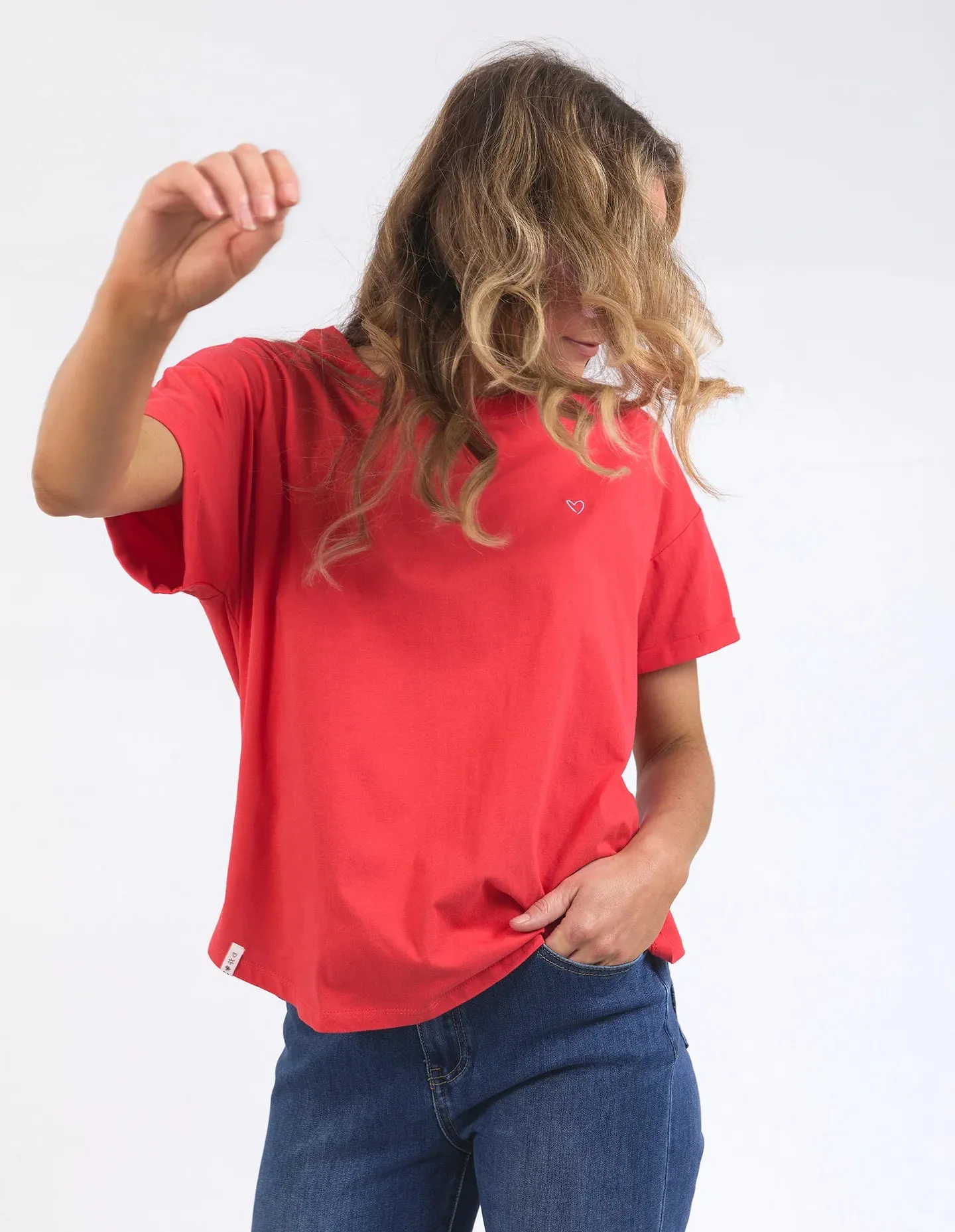Halli Short Sleeve Tee- Bittersweet Red