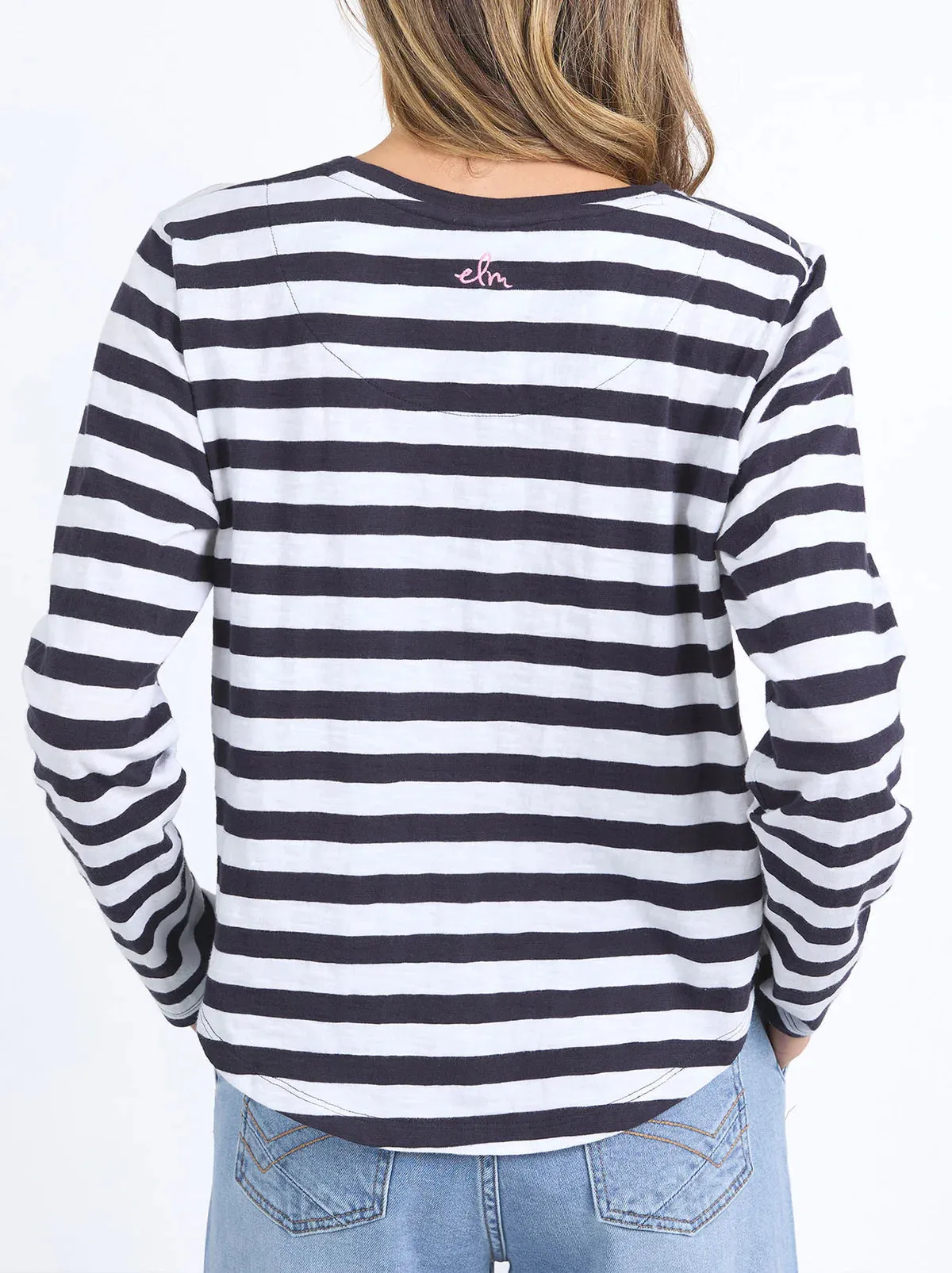 Harmony Long Sleeve Tee - Navy / White Stripe