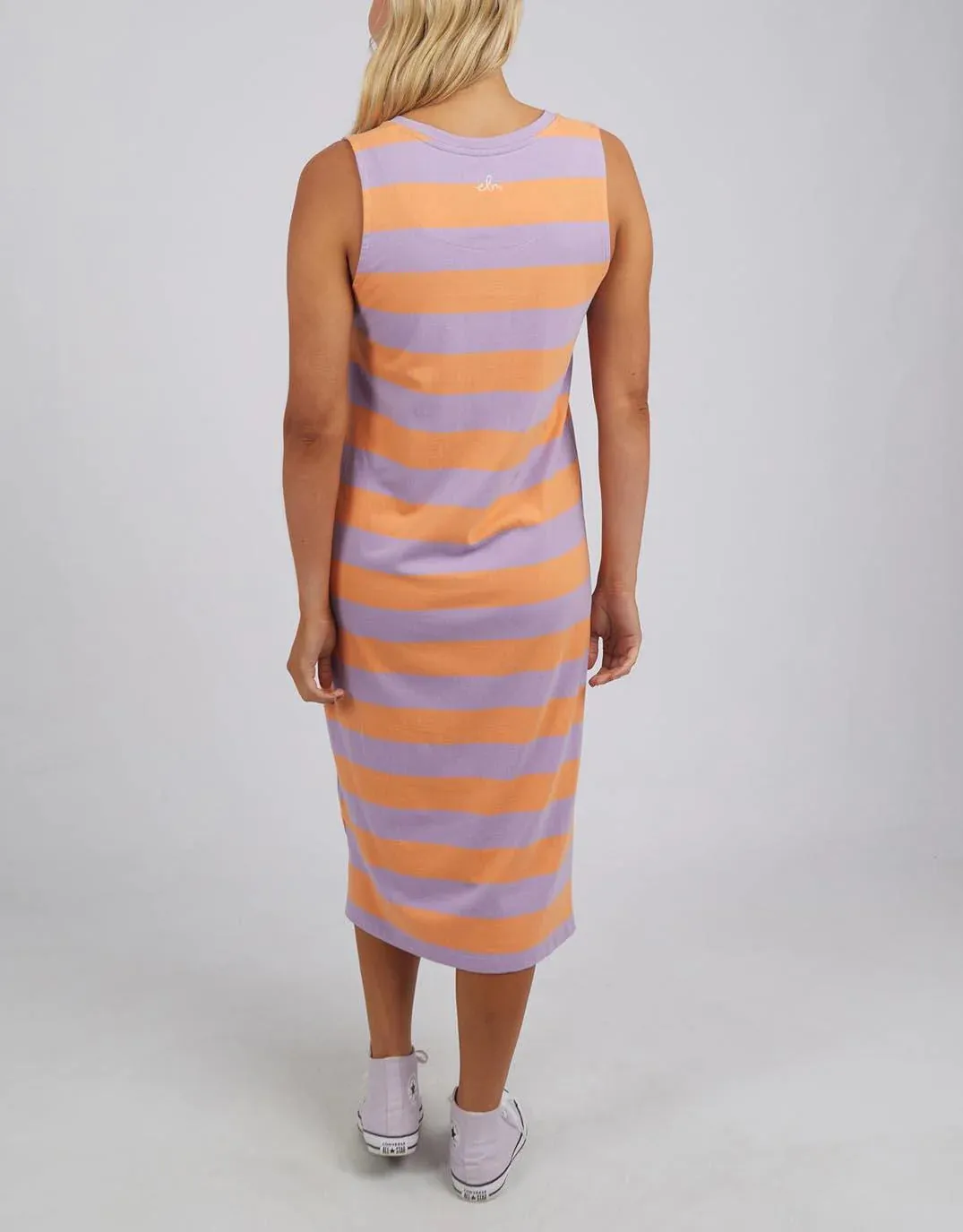 Horizon Tank Dress - Papaya/Periwinkle Stripe