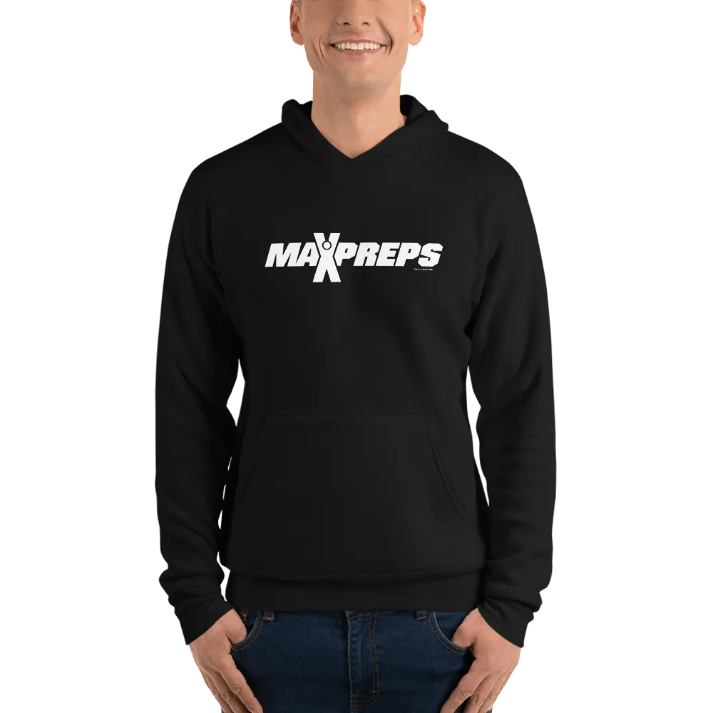 MaxPreps Logo White Adult Fleece Hooded Sweatshirt
