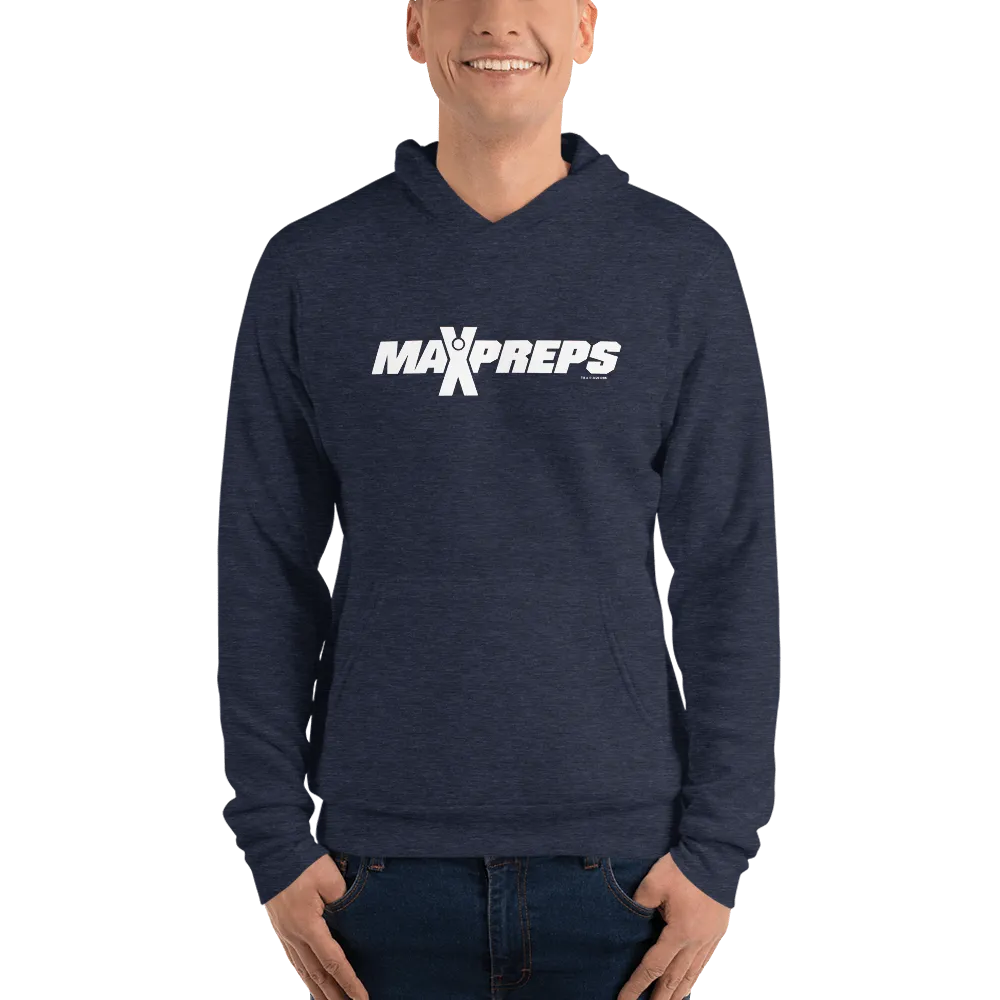 MaxPreps Logo White Adult Fleece Hooded Sweatshirt