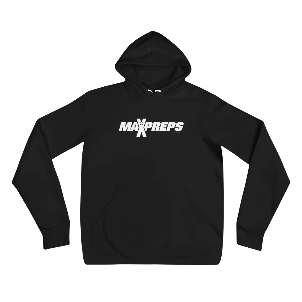 MaxPreps Logo White Adult Fleece Hooded Sweatshirt