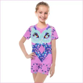 Owl-Some Kids Pink Mesh Tee and Shorts Set