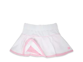 Quinn Skort - White W/ Pink Ric Rac