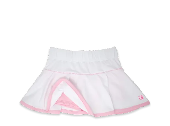Quinn Skort - White W/ Pink Ric Rac