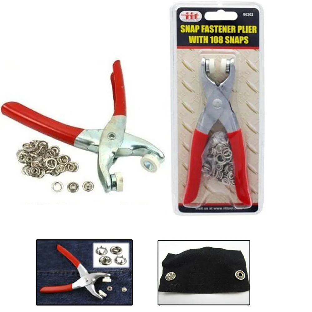 Snap Fastener Pliers Tool Kit 108 Snaps Pieces 27 Sets Easy Press Button Crafts
