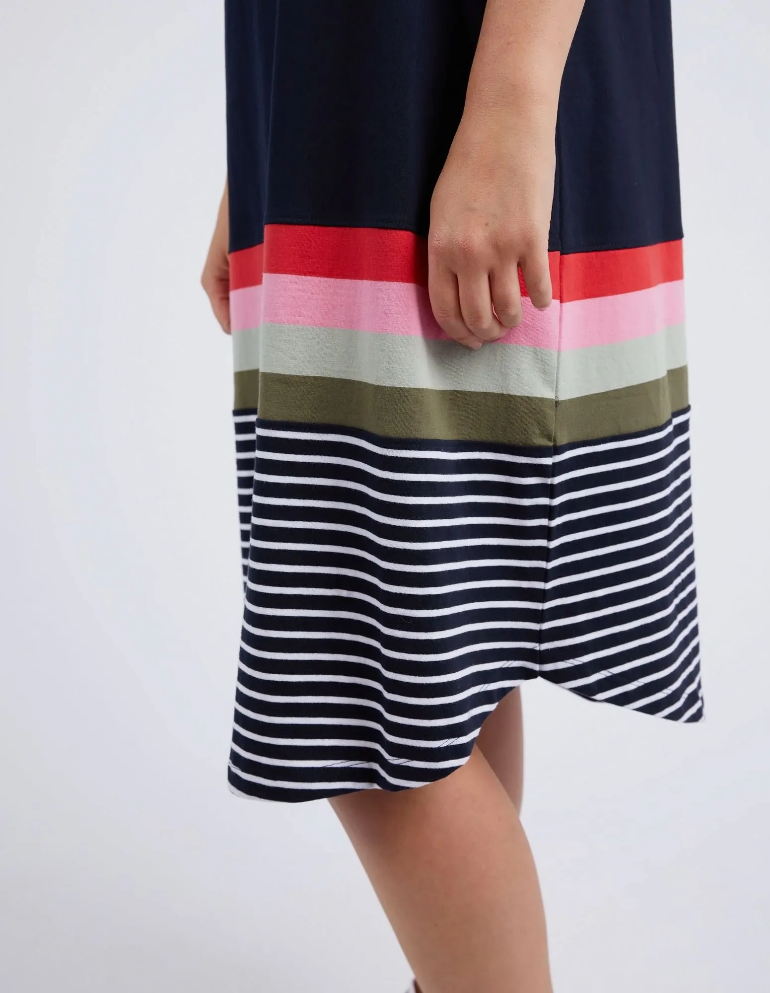 Terra Tee Dress - Navy / White Stripe