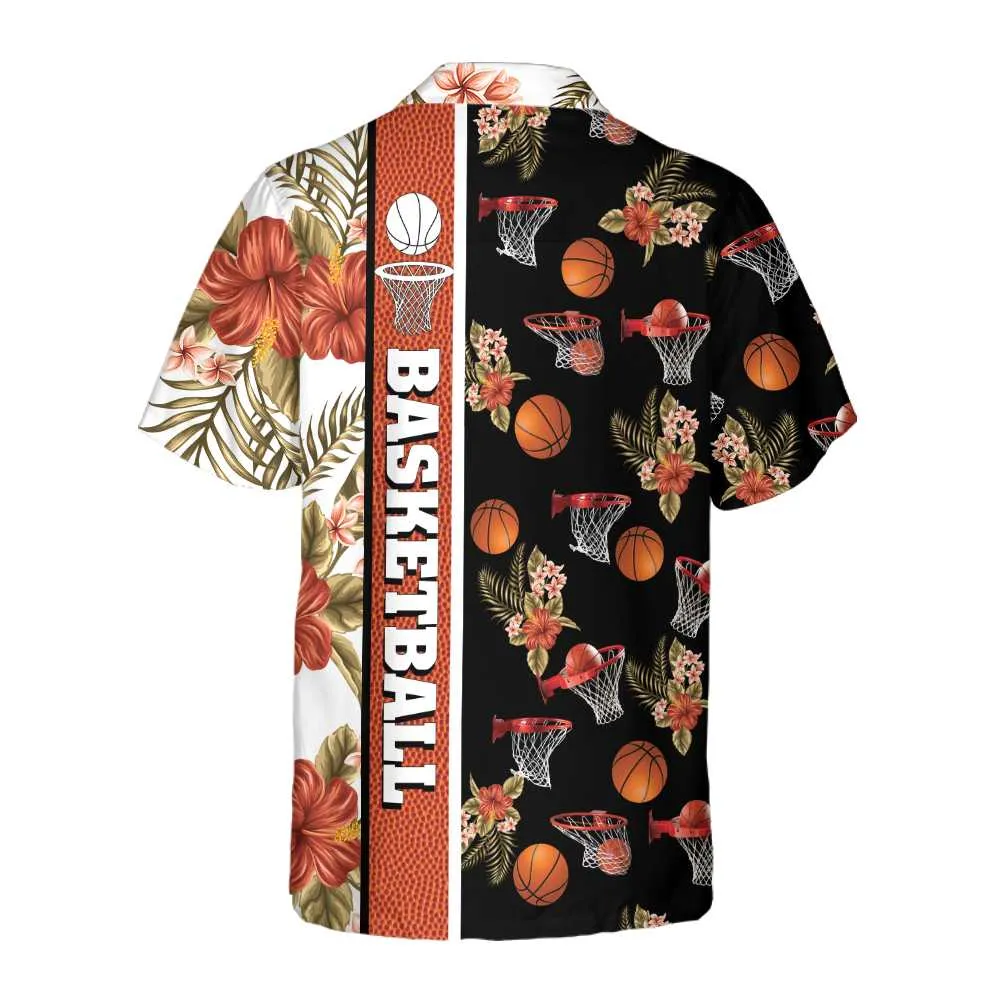 Tropical Basketball Hawaiian Shirt, Button Up Basketball Shirt For Men & Women, Best Gift For Basketball Lover