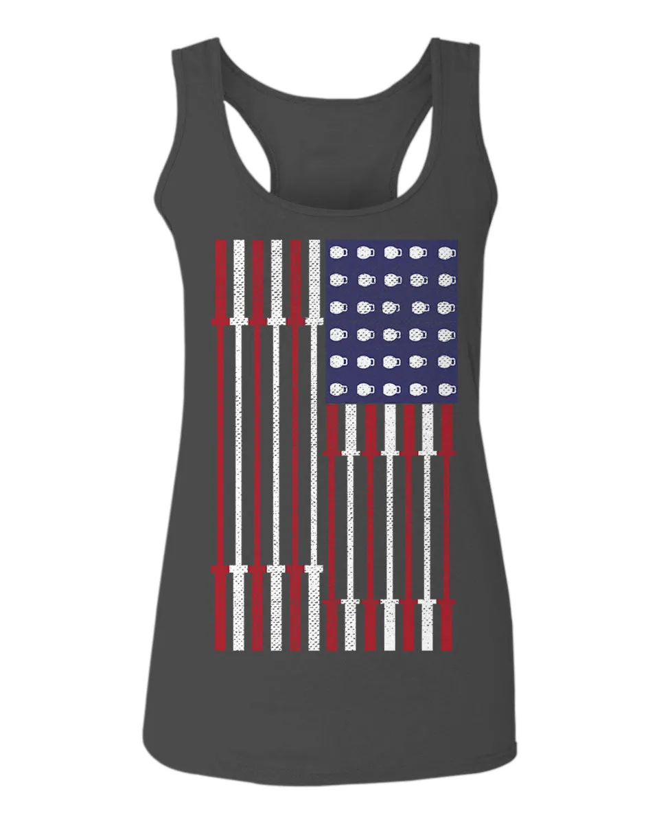 Workout Fitness Bars America American Flags Gym Tough  women's Tank Top sleeveless Racerback